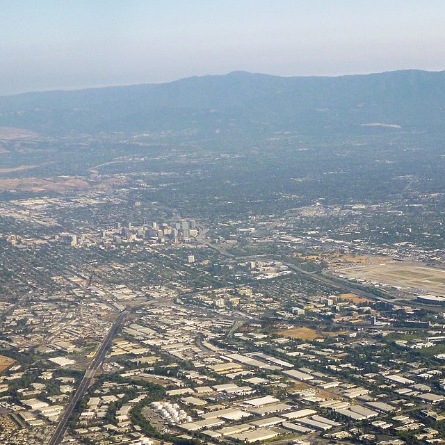 Aerial view of Silicon Valley